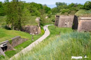 View of the 1st ditch of the Vauban citadel from the Neuf-Brisach educational trail