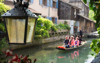 Boat trip in Colmar – Notice on the boat in the Little Venice