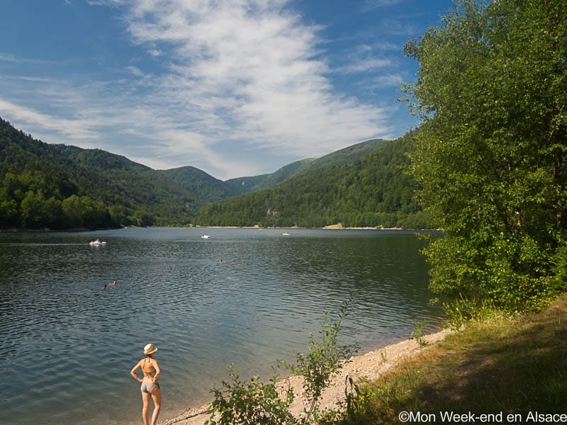 Swimming at Kruth-Wildenstein lake, in the Vosges